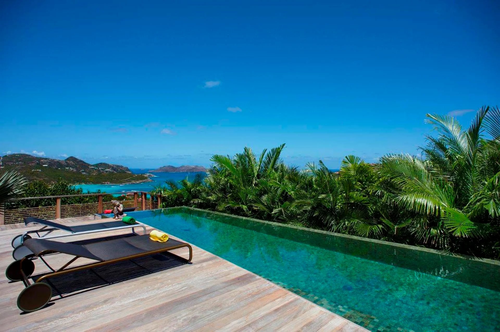 Angélique deck pool ocean view at Villa Angelique in St Barts - St Barts luxury vacation rental