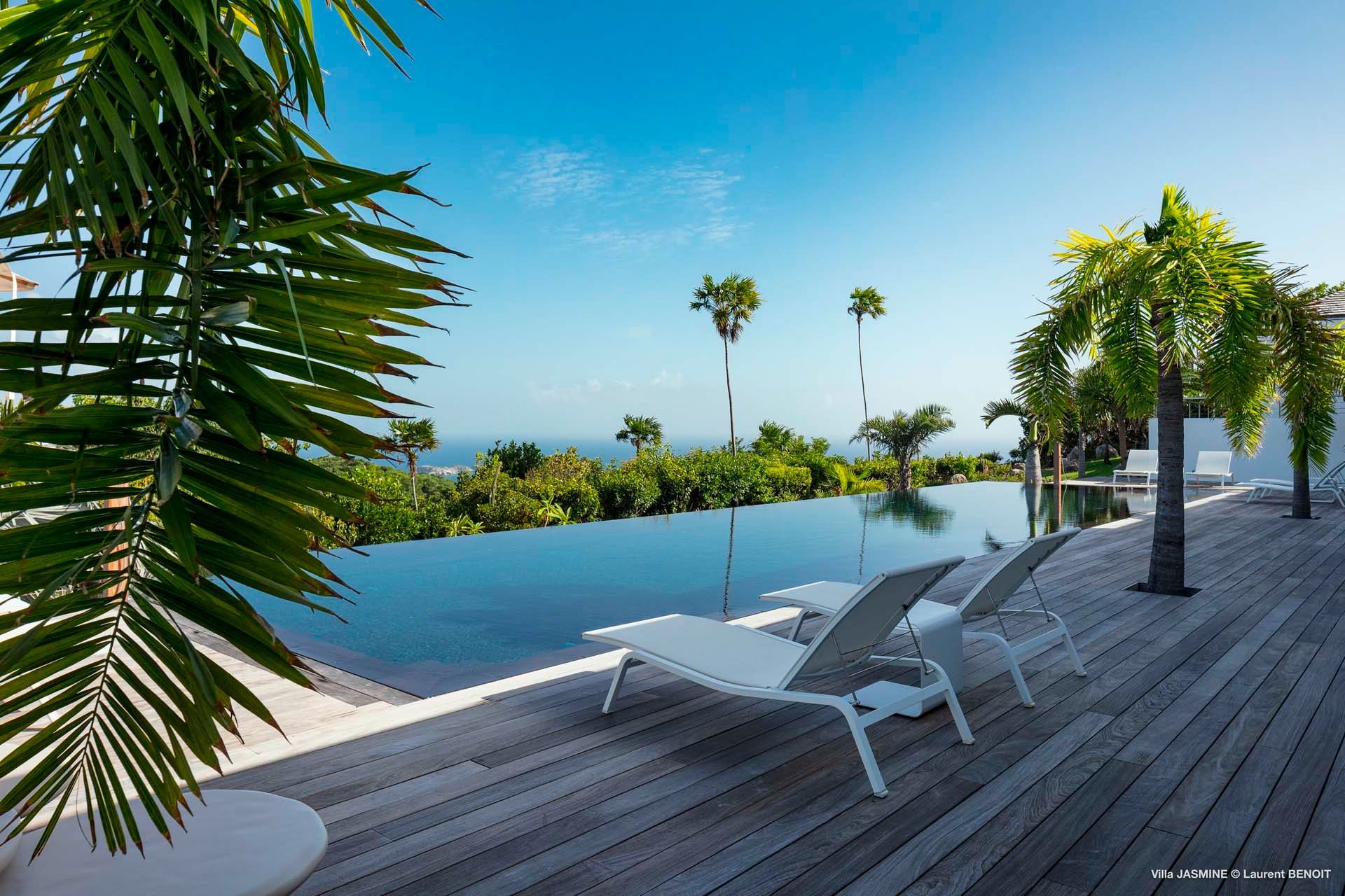 pool ocean view at Villa Jasmine