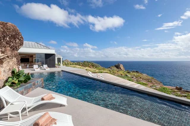 pool ocean view at Villa Paulista in Petit Cul de Sac - St. Barth Villa Rental