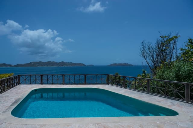 pool ocean view at Villa Adage