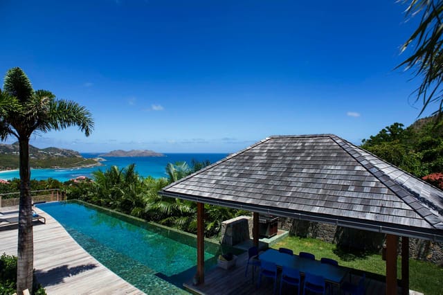 Angélique gazebo pool ocean view at Villa Angelique