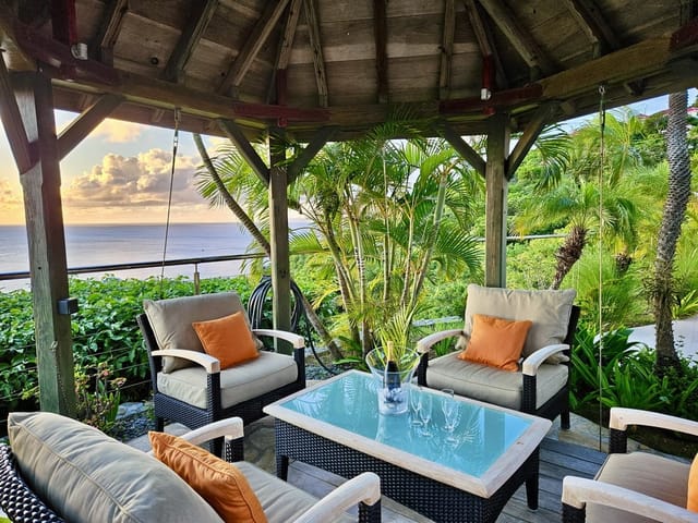 terrace at Villa Grain de Folie in St Barts - St Barts luxury vacation rental