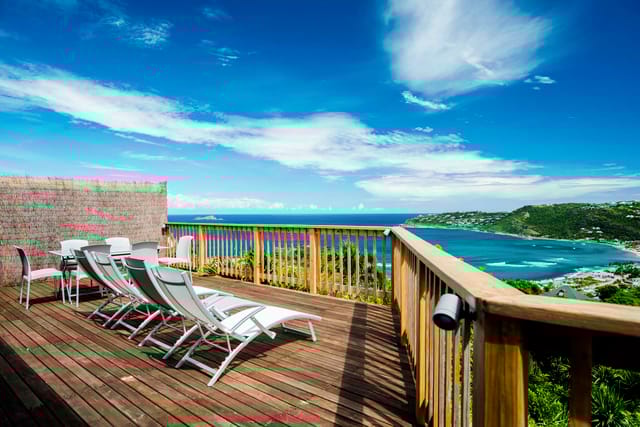 deck ocean view at Villa Idalia