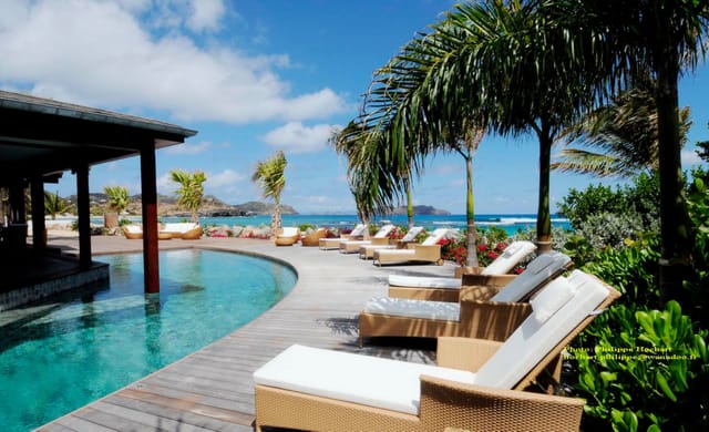 3 La Plage deck ocean view at Villa La Plage