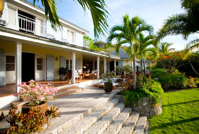 Manoir de Lurin deck terrace and garden at Villa Le Manoir de Lurin