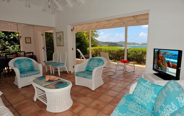 living terrace ocean view at Villa Lin