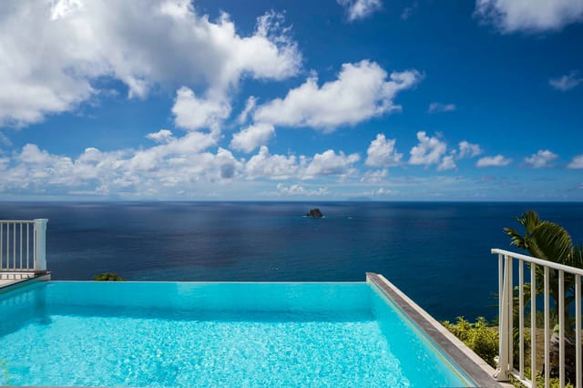 pool ocean view - by J at Villa Manon