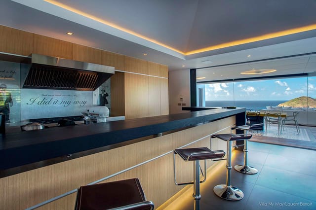 Way kitchen ocean view at Villa My Way