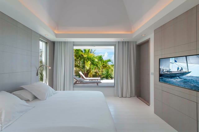 bedroom 01 ocean view at Villa Palm in St Barts - St. Barts Villa Rental
