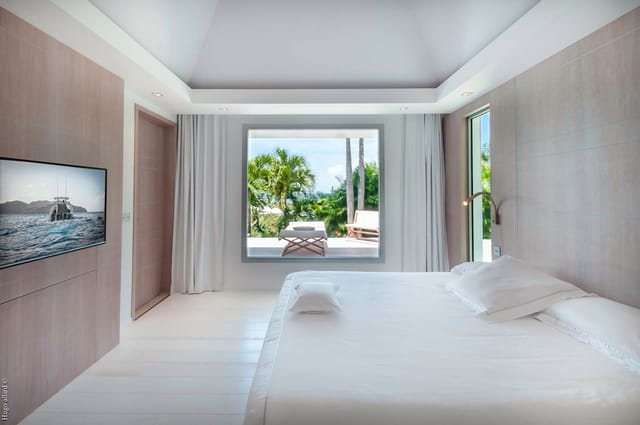 bedroom 02 ocean view at Villa Palm in St Barts - St. Barth Villa Rental