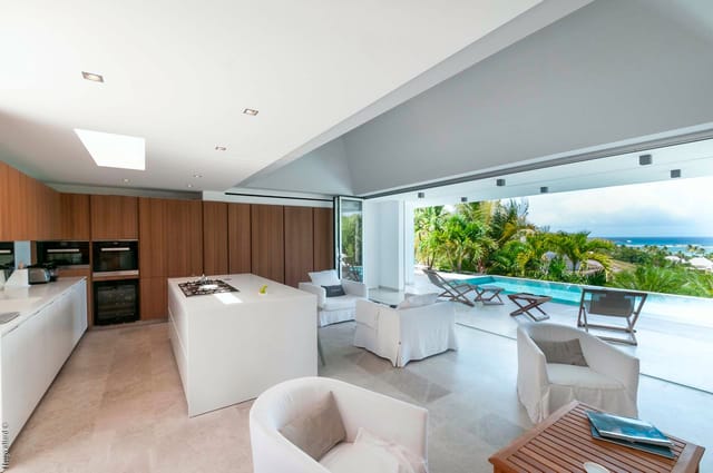 living pool ocean view at Villa Palm in St Barts - St Barts luxury vacation rental