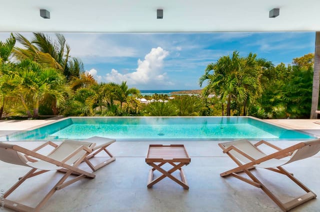pool ocean view at Villa Palm in St Barts - St Barts luxury vacation rental