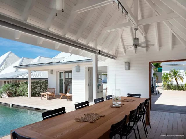 Outside dining at Villa Pastels in St Barts - St. Barts Villa Rental