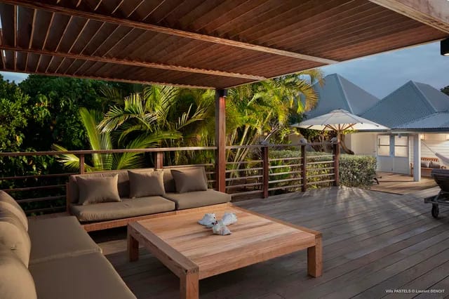 Outside living at Villa Pastels in St Barts - St. Barth Villa Rental