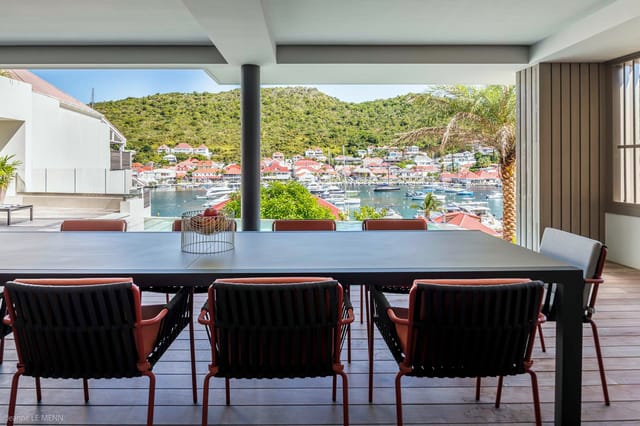 terrace harbour view at Villa Privilege