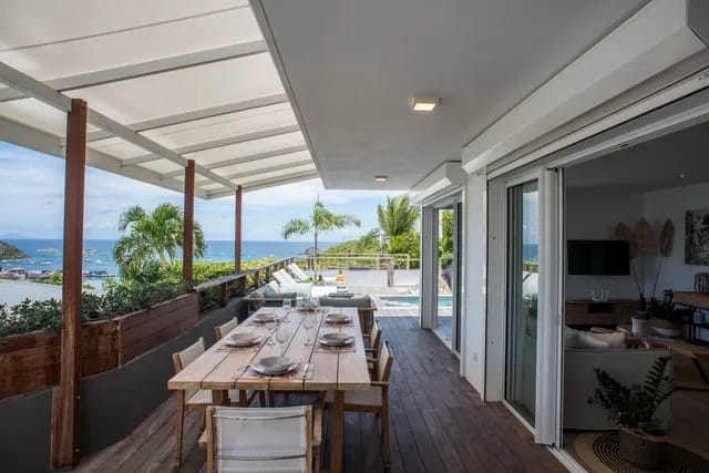 terrace at Villa Remi in St Barts - St. Barts Villa Rental