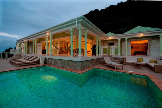 general view at sunset at Villa Ushuaia