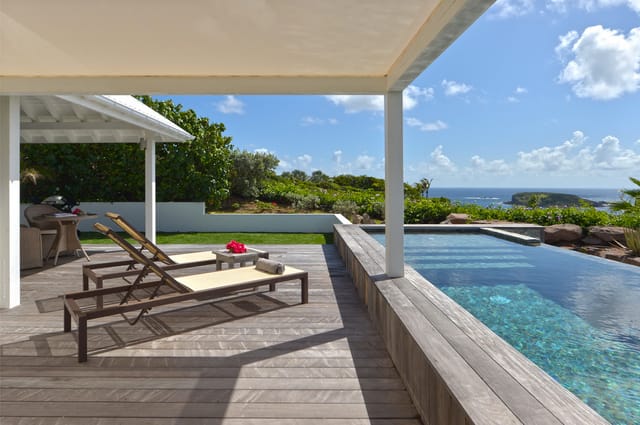 pool ocean view at Villa Alphane
